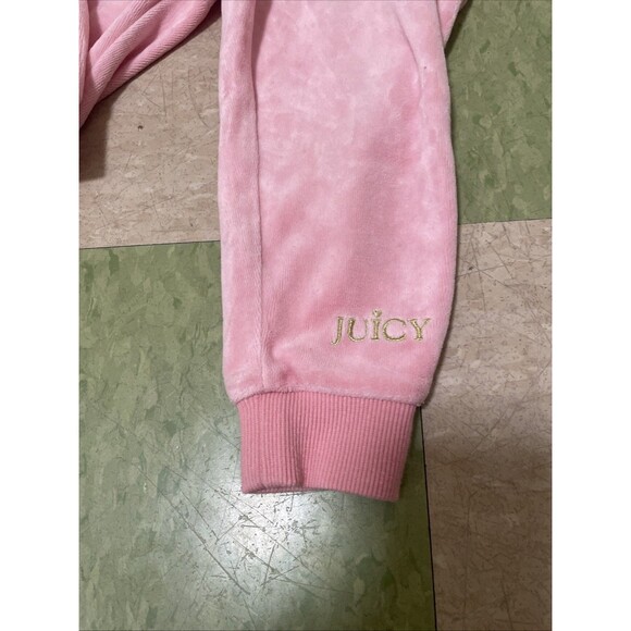 Juicy Couture 2T Toddler Girl 2p Velour Tracksuit Jogger Outfit Hoodie Pink - Picture 2 of 7